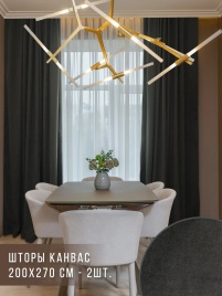 Комплект штор 200х270-2 шт. Коллекция "Луковичка". Цвет тёмно-серый (графит)