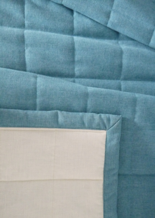 Покрывало на кровать двуспальное стеганое 160х220 см. Коллекция "Меланж". Цвет бирюзовый (бирюзовый меланж) фото 8