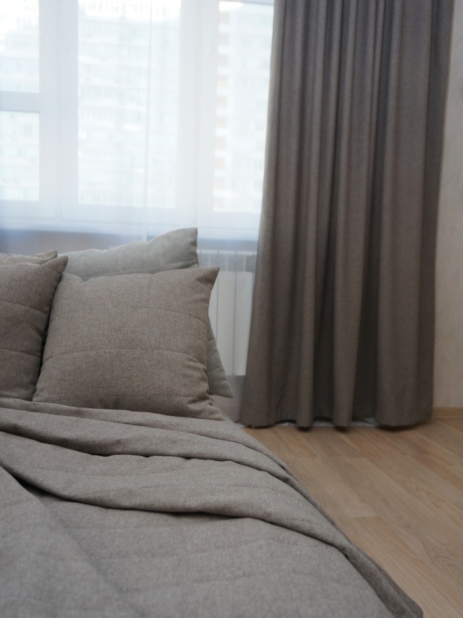 Комплект штор 200х270 2 шт. Коллекция "Меланж". Цвет серо-бежевый (серо-бежевый меланж) фото 3